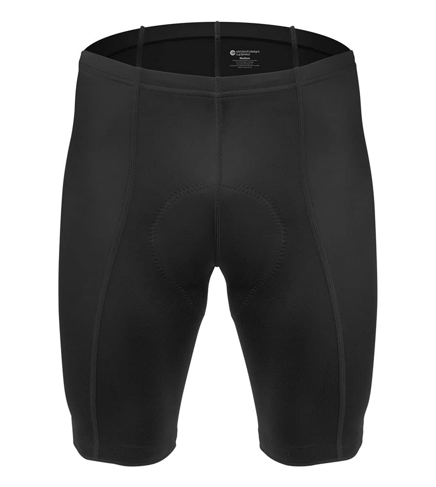 AERO|TECH|DESIGNS | Men's Century Padded Cycling Shorts | Short Inseam | Large | Black