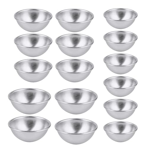 NyxSeat Lot de 16 petits moules à gâteau semi-circulaires, moules à neige Meiniang, moules à boules de bain, outils de gâteau faits à la main, moules à gâteaux et moules à savon.