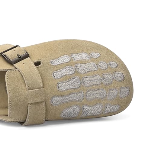 Image of Skeleton Clogs Adults Gothic Novelty Bone Open Back Mules Indoor Outdoor Shoes Buckle Footwear Comfy Lightweight with Non Slip Sole for Big Kids Boys Girls Women Men
