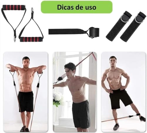 Kit 11Peças Elastico Extensor +Kit 5 Mini Band Treino Em Casa Exercícios Malhar Musculação Fisiotera