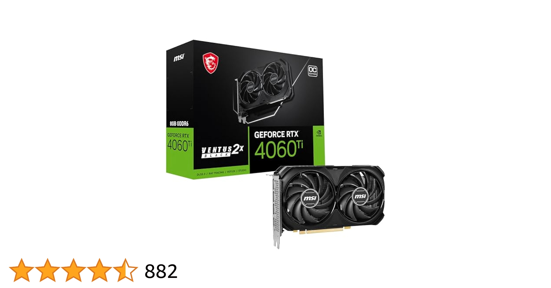 Amazon | MSI Geforce RTX 4060 Ti Ventus 2X ブラック 8G Oc