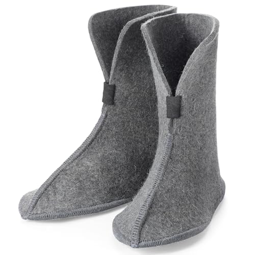 Jeyiour 1 Pair Pure Wool Felt Replacement Boot Liners 10'' High Winter Warm Boot Liners Replacement for Men Women Unisex