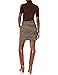 Theory Women's Knit Combo Dress, Brown Multi, L