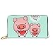 Produktbild JHGFG Mode Handtasche Reißverschluss Brieftasche Nette Rosa Schwein Cartoon Charakter Halten Telefon Kupplung Geldbörse Abendkupplung Blockieren Leder Brieftasche Multi Card Organisieren