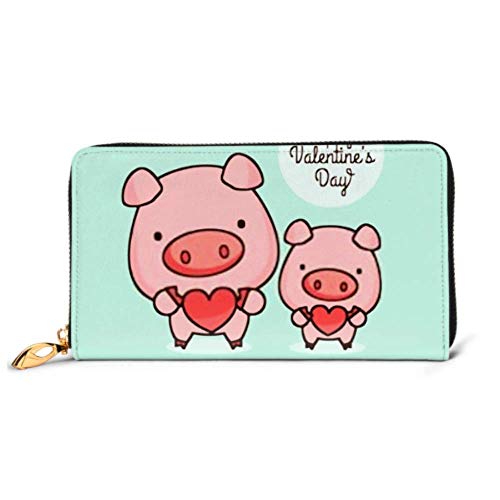 Preisvergleich Produktbild JHGFG Mode Handtasche Reißverschluss Brieftasche Nette Rosa Schwein Cartoon Charakter Halten Telefon Kupplung Geldbörse Abendkupplung Blockieren Leder Brieftasche Multi Card Organisieren