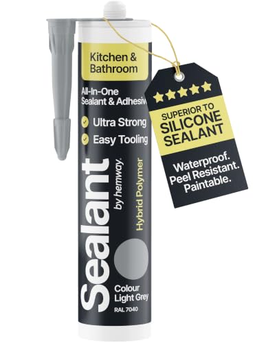 Image of Hemway Kitchen & Bathroom Light Gray Sealant & Adhesive - 300ml 1 Pack