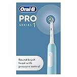 Oral-B Pro 1 Electric Toothbrushes Adults, Oral B Electric Toothbrush, With 3D Cleaning, 1 Toothbrush Head, Gum Pressure Control, 2 Pin UK Plug, Blue, Travel Electric Toothbrush