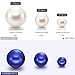Hicarer 120 Pieces Pearl for Vase Filler Pearl Bead Vase Centerpieces Brush Holder Assorted Round Faux Bead for Crafting, Home Wedding Table Decor 14/20/30 mm (Creamy White, Royal Blue/Navy)