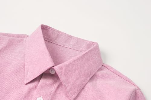 Cromoncent Boys&Mens Cotton Oxford Shirt Casual Dress Shirts Long Sleeve Button Down Shirts Regular-Fit4