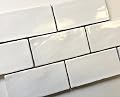 3x6 White Crackled Ceramic Tile Subway Backsplash Wall