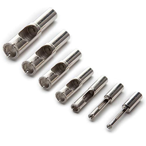 Delta Diamond 7 Piece Set Diamond Hole Saw Drill Bits Sizes 3/16 - 3/4 for Porcelain Tile Ceramic Tile Glass Tile Stone (7pcs)