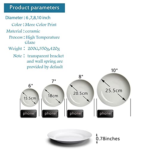 Kalen White Flower Decorative Plate Ceramic Plate Custom For Home Decor Porcelain Plates With Display Stand - 8 Inches #TOP4