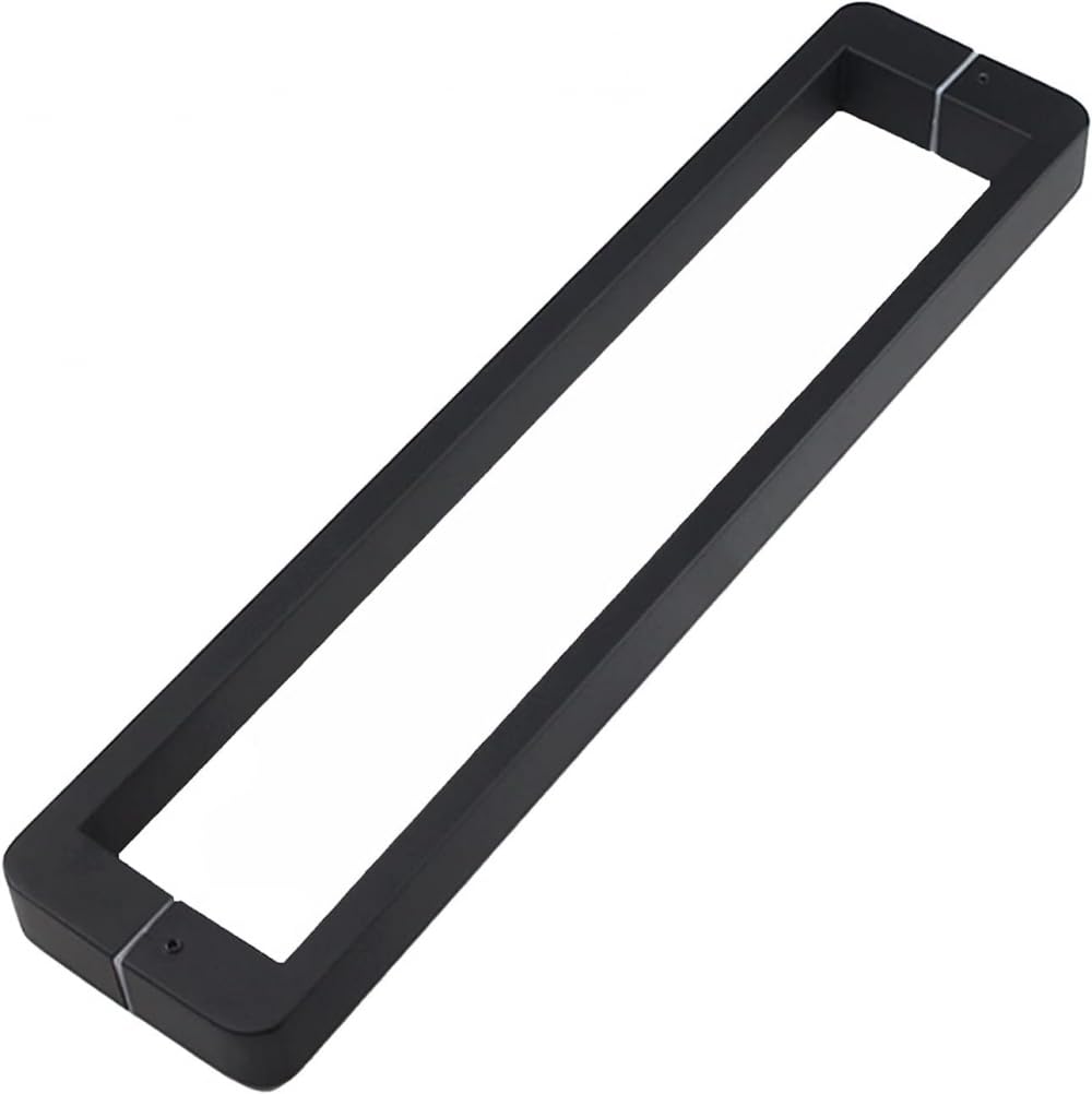 Poignée de porte coulissante rectangulaire noire mate en acier inox