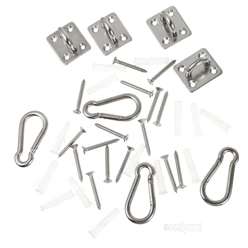 COSMEVIVI 4 Piece Ceiling Hooks Heavy Duty Stainless Steel Swing Hangers with Screws and for Indoor Outdoor Use