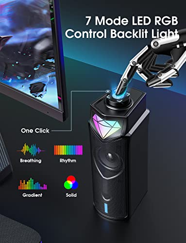 Computer Speakers, Bluetooth Dynamic Rgb Computer Sound Bar, Dual Hifi Stereo & Gradient Rgb Lighting Laptop Soundbar, Usb Powered Speakers For Desktop, Monitors, Phone, Pc, Laptop(Include C Adapter) #TOP3