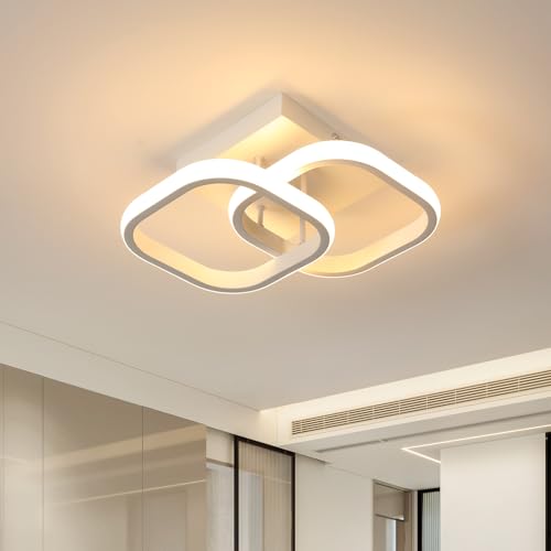 SENQIU Lámpara de Techo, 30W 28CM Plafon LED Techo Cuadrado Moderno, Luz de Techo LED Blanca Acrílico para Dormitorio Cocina Pasillo Balcón Baño, Luz Calida 3000K