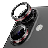 Podick レンズカバー iPhone 16/16Plus用 カメラカバー かっこいい 高透過率 9H強化ガラス アルミ合金 耐衝撃 いphone16/16Plus カメラ保護 薄型 キズ防止 露出オーバー防止 気泡ゼロ 指紋防止 貼り付け簡単 アイフォン16/16プラス 対応 独立型レンズプロテクター ブラック