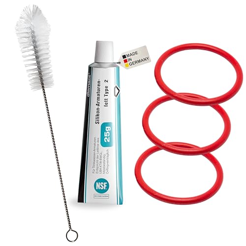 fancility Set de mantenimiento y piezas de repuesto para unidad de preparación Siemens EQ – EQ9 EQ8 EQ7 EQ6 EQ5 EQ3 & EQ300-EQ900 + Bosch Vero & Neff – 3 juntas tóricas, grasa de silicona de 25 g y