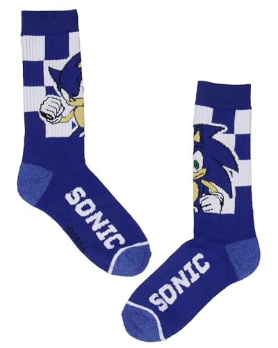 Bioworld Sonic The Hedgehog Adult Checker Board Character Design 3-Pack Crew Socks Mid-Calf For Men And Women - Image 3