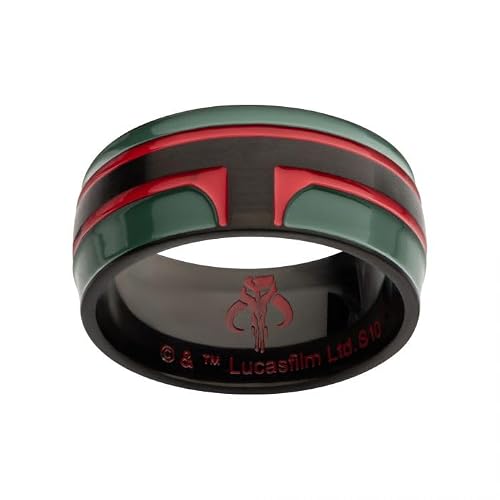 Star Wars Boba Fett Ring - Officially Licensed Authentic Collectible by Lucasfilm, 316L Steel Ring, Size 12