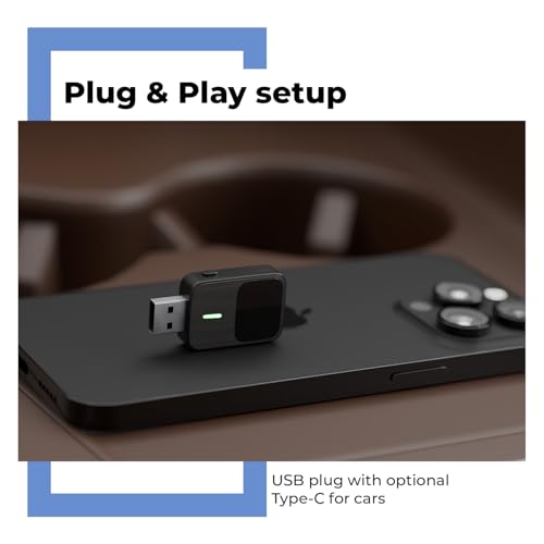 Image of Lifelong 2-in-1 Wireless CarPlay & Android Auto Adapter | Dual Phone Connection, Plug & Play USB Type-A to C, iOS & Android Compatibility, Support OEM Controls |Stick Cast - Bluetooth 5.4 & WiFi 6