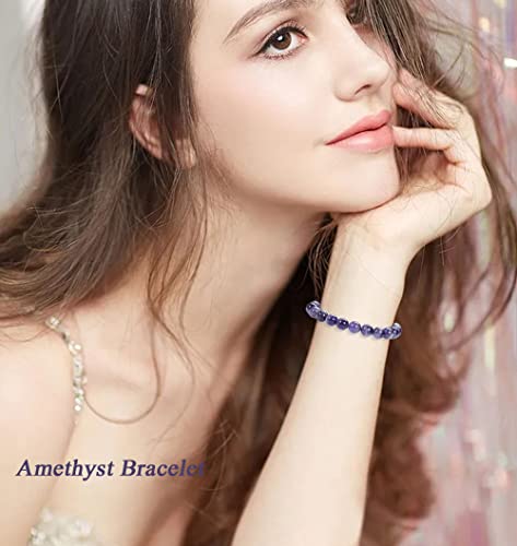 Mozaka 10 Pcs 8Mm Healing Power Gemstone Crystal Beads Bracelet Adjustable Tiger Eye Amethyst Chakra Bracelets Unisex #TOP2