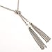 LUREME® Simple Silver Thin Chain Knot and Tassel Long Necklace-Silver (01003351)