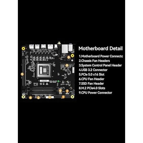 MINISFORUM BD895i SE Mini-ITX moederbord, AMD Ryzen 9 8945HX (16 ядер / 32 потока, tot 5,4 ГГц), слот PCIe 5.0 x16, M.2 PCIe 4.0 doubles, DDR5, HDMI/DP/USB-C, RJ45 2,5 GbE, USB 3.2 Gen 2