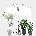 Grow Light with Stand, 200W 6000K Full Spectrum Gooseneck Floor Plant Light for Indoor Plants Growing,5 Dimmable Levels & Auto On/Off Timer, Tripod Stand Adjustable 15-48 in