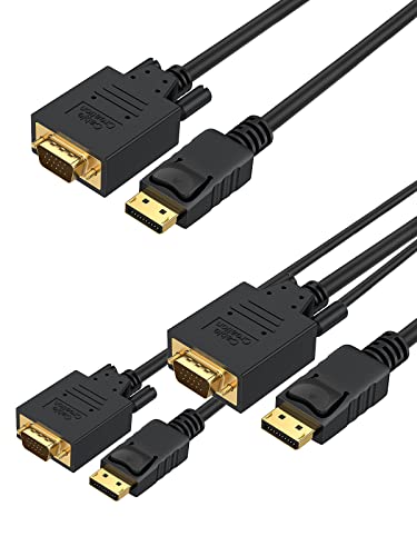 CableCreation DisplayPort to VGA Adapter Cable 6FT, 3-Pack, 1080p@60Hz