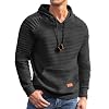 COOFANDY Mens Hoodies Pullover Casaul Long Sleeve Drawstring Waffle Knit Hooded Sweatshirt with Kanga Pocket