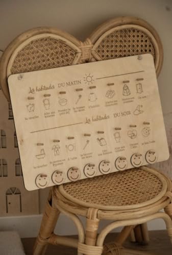 Générique Tableau des routines habitudes Montessori en Bois