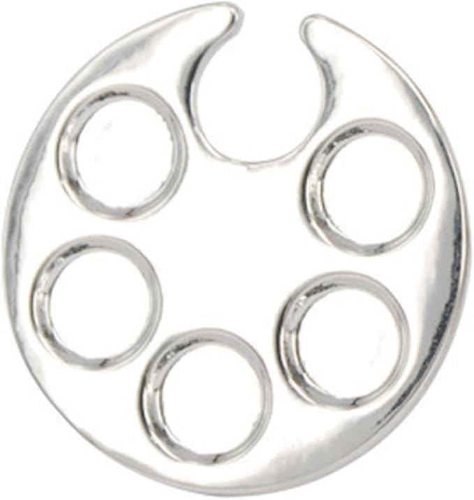 Silver Metal Mini Manicure Palette, Paint Palette Finger Rings, Wearable Metal Nail Art Polish Holder Palette Finger Ring, Gel Polish Mixing Tray Nail Art Tools Makeup Palettes image 3