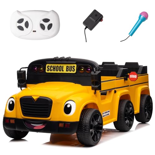 24V 2-Seater Ride-On School Bus for Kids