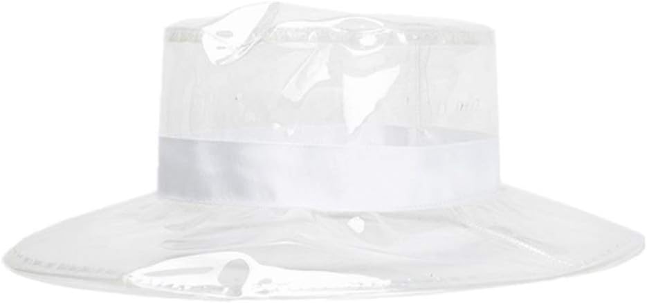 PRETYZOOM Waterproof Transparent Bucket Hat Wide Brim Fisherman Hat for Outdoor Use Rain Foldable PVC Beach for Women Men Gardening Hiking