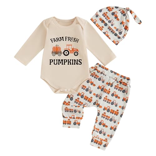 Image of Newborn Baby Boy Thanksgiving Outfit My First Turkey T Shirt Romper Brown Pants Sets Infant Coming Home Clothes