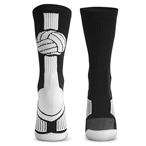 ChalkTalkSPORTS Volleyball Performance Crew Socks - Volleyball - Youth & Adult - Multiple Colors - Volleyball Mid-Calf Socks