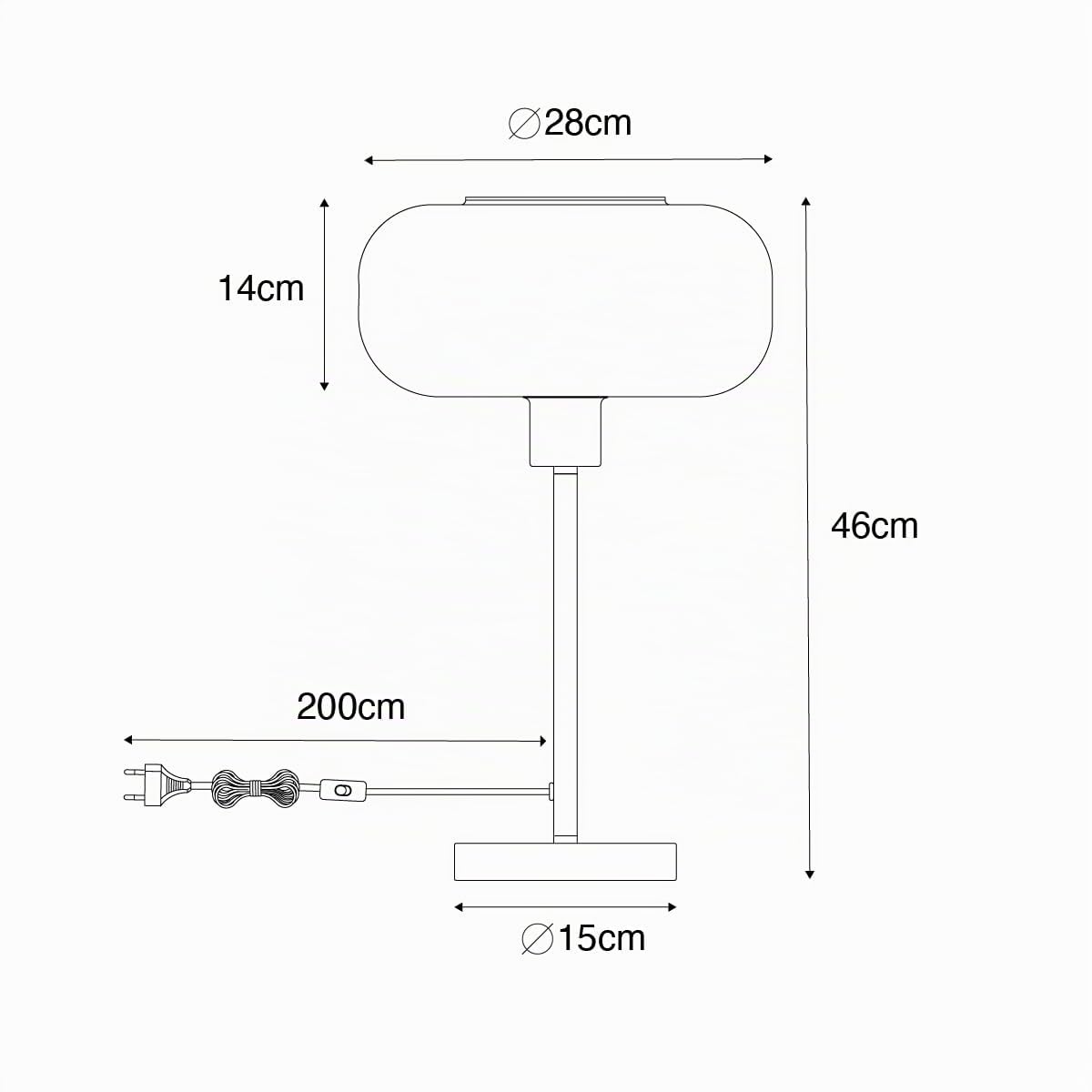 QAZQA Art Déco Lámpara de mesa art déco negra con cristal ámbar - Bizle/Acero Redonda Adecuado para LED Max. 1 x 25 Watt