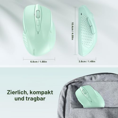 TECKNET Kabellose Maus, Pro 2.4G 4000 DPI Wireless Maus 6 Tasten mit Nano Empfänger, 24 Monate Batterielaufzeit… – Ansicht 4