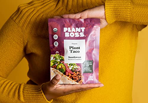 Plant Boss Organic Southwest Plant Taco Meatless Crumbles, 3.35 Ounce Bag #TOP4