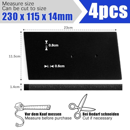 Pyroclasia 4 Stück Trockner Filter für Bauknecht Privileg Whirlpool HX 481010716911 Wärmepumpentrockner 230 x 115 x 14mm Schaumfilter Flusenfilter Dryer Filter Schaumstoff Schwammfilter Filtermatte