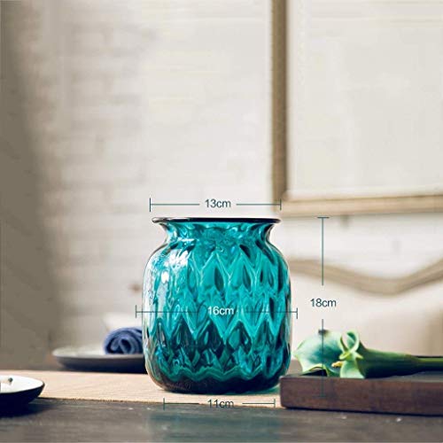 Vase en verre bleu moderne salon et table à manger MU - 2