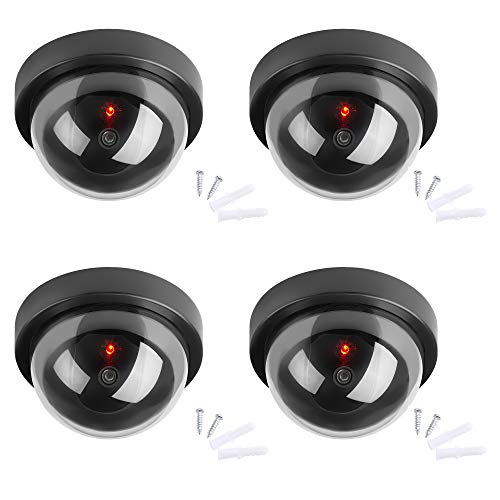 TKOOFN Dummy Fake Security CCTV Dome Camera Simulation Monitor with LED Flashing Light, Fake Camera for Outdoor Indoor, 4 Pack by TKOOFN - Image 7