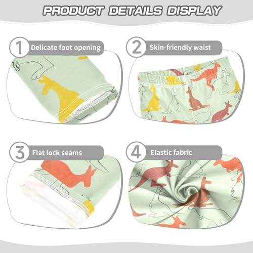 Girls Basic Leggings Baby Girls Pants Kangaroo Soft Footless Stretchy Tights Pants 4-10Y3