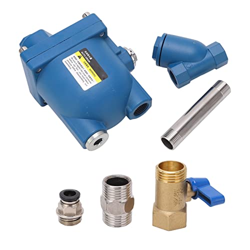 Válvula de drenaje de aire comprimido, 2 5 Mpa de drenaje automático para compresor de aire, sin electricidad, sin ruido, aleación de aluminio neumática, entrada DN15, salida DN10