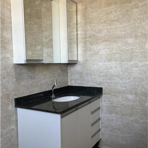 Papel de Parede Mármore Travertino Vinil Adesivo Impermeável Lavável Pia Box Mesa Banheiro 2m X 60cm