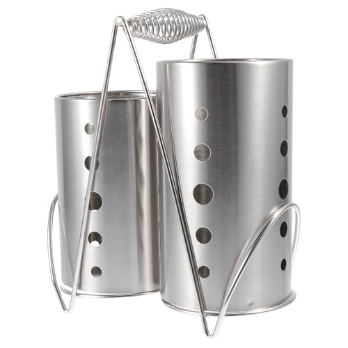 Tofficu ステンレス製箸収納水切りラック 食器乾燥対応 耐久性カトラリーオーガナイザー キッチン用箸 スプーン フォーク整理器 家用シルバ