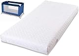 UK Made Baby Travel Cot Mattress – Extra Thick, Hypoallergenic & Waterproof with Quilted Cover – Breathable, Comfortable & Fits Most Toddler Cots 140 x 70 x 7.5 cm