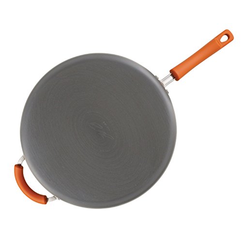 Rachael Ray Brights Hard Anodized Nonstick Frying Pan / Fry Pan / Hard Anodized Skillet With Helper Handle - 14 Inch, Gray #TOP2