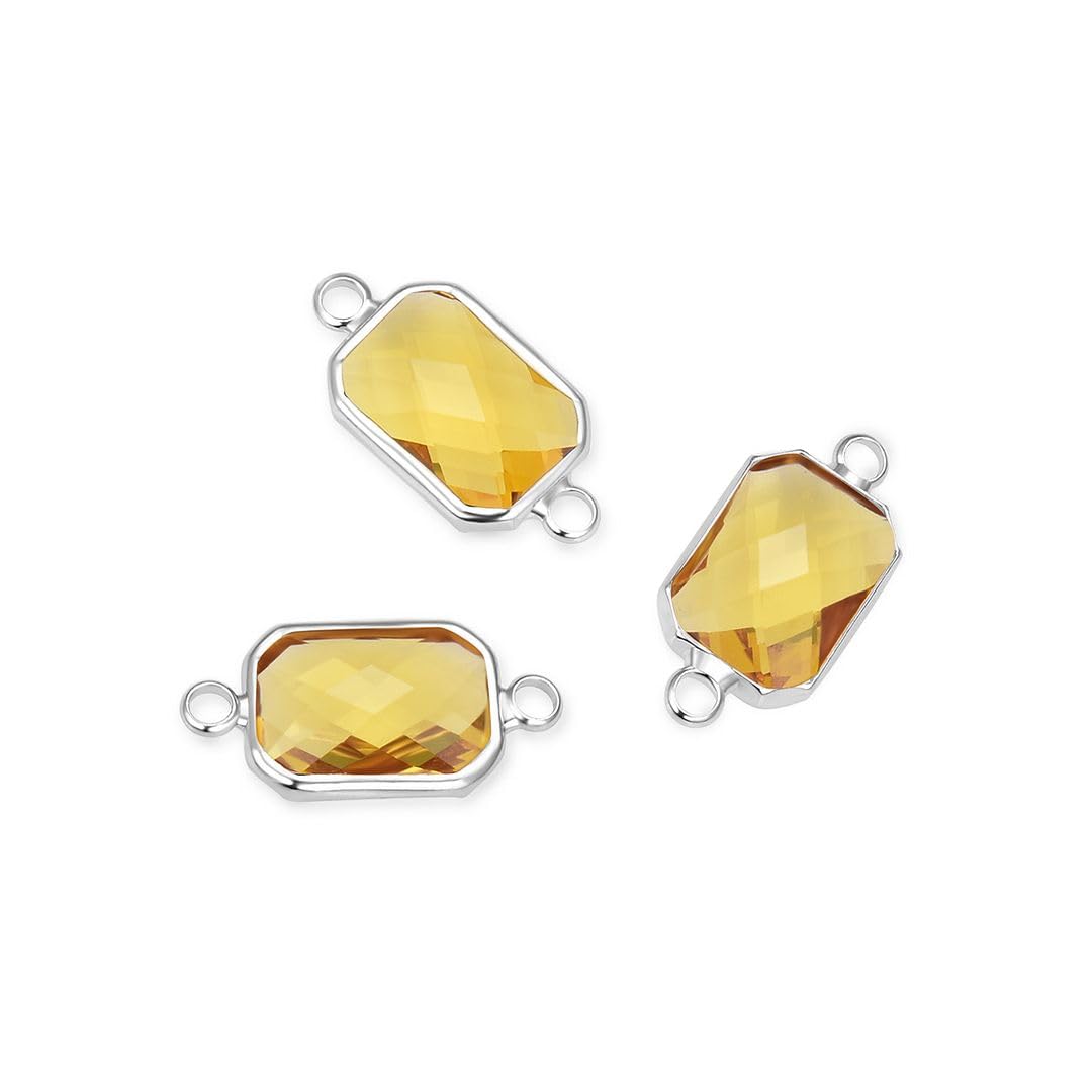 Grade A Rhinestone Birthstone Silver/Gold Connection Links 18mm Healing Crystal Gemstone Bead Glass Wood Jewelry Making Charm Find Accessories, Brass, No Gemstone-image-21